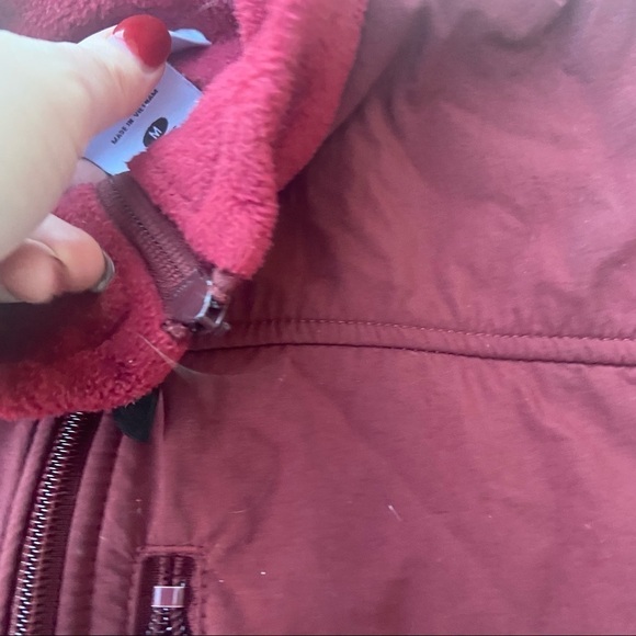 Columbia women's jacket fleece sweater full zip Maroon Red - Picture 6 of 8